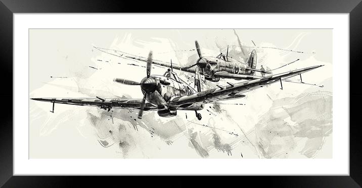 Albert Capstaff Pencil Sketch Framed Mounted Print by Airborne Images