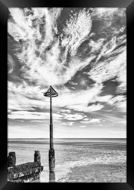 Borth Beach Marker - Heavens Above! Framed Print by Phil Lane
