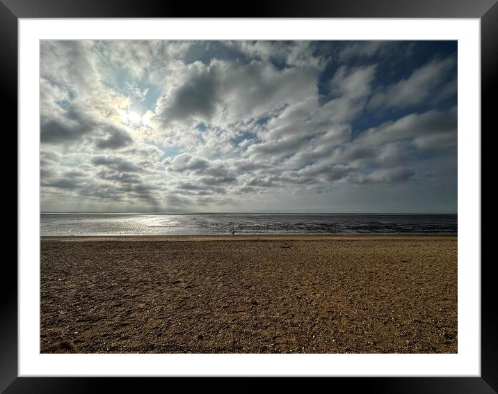 Hunstanton beach sunset Framed Mounted Print by Sherrie Eldridge