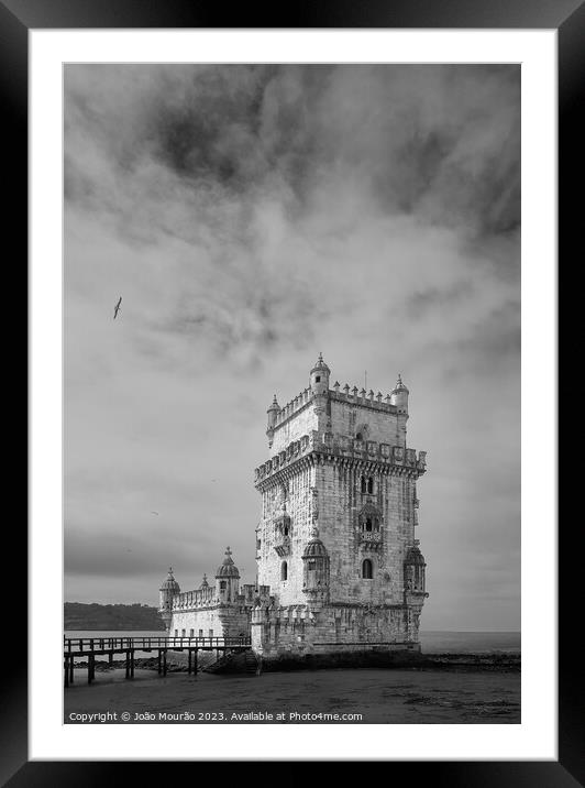 Torre de Belém Framed Mounted Print by João Mourão