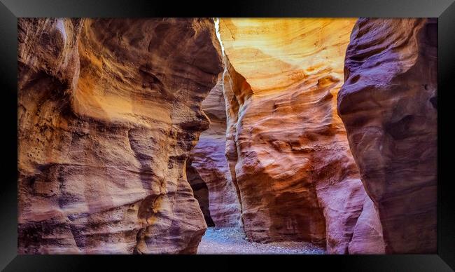 Beautifull caves and canyons in the red canyon is  Framed Print by Olga Peddi
