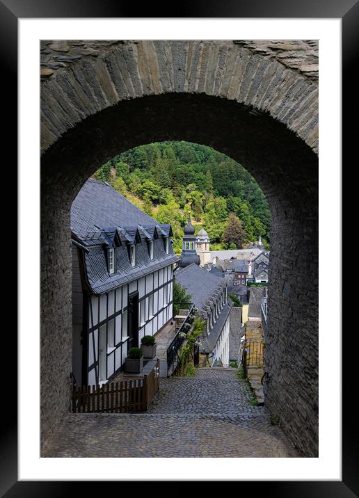 Gate and stairs towards Monschau Framed Mounted Print by Olga Peddi