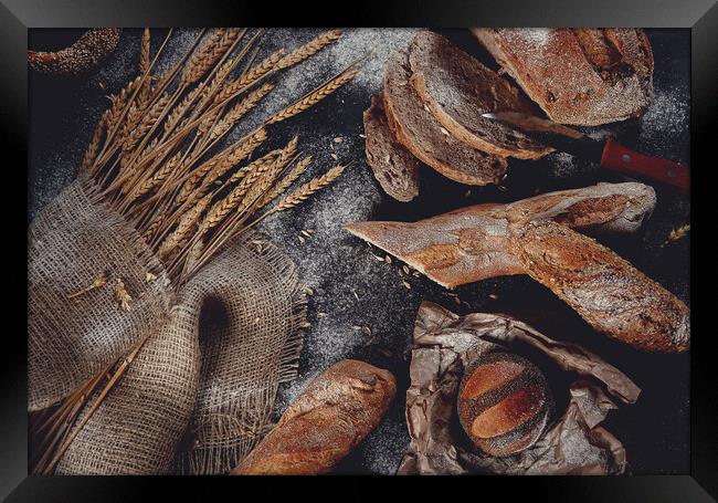 Breads and rolls Framed Print by Olga Peddi