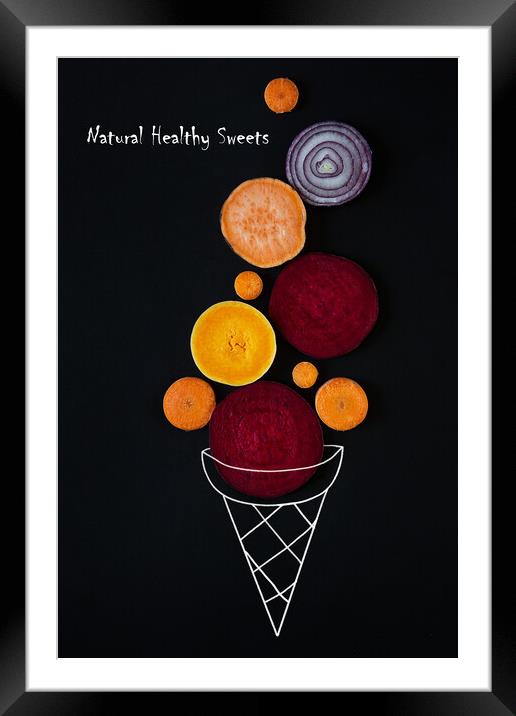  Healthy food and vegetarian food concepts. Framed Mounted Print by Olga Peddi