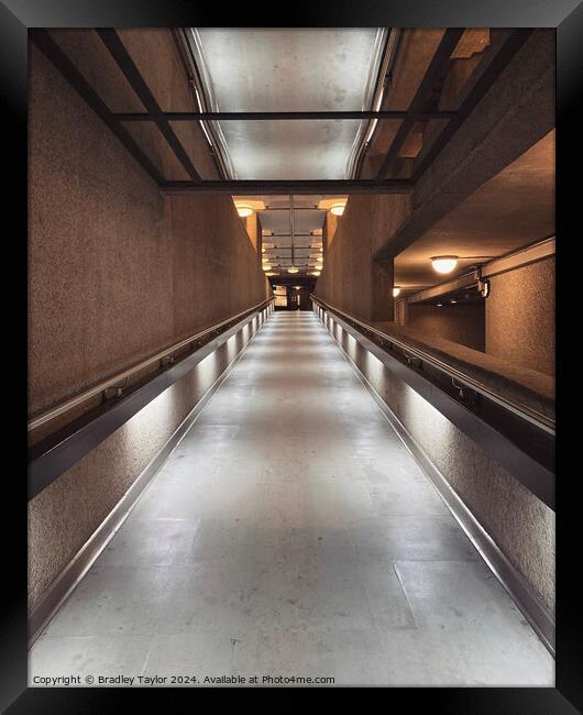 A Brutalist Corridor, Barbican Centre, London Framed Print by Bradley Taylor