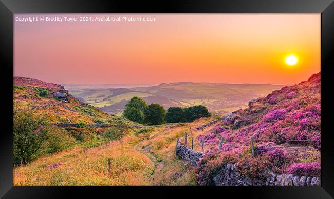Curbar Edge Sunset, Peak District, UK Framed Print by Bradley Taylor