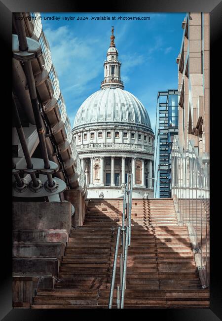 Stairs to St Paul's Cathedral, London Framed Print by Bradley Taylor
