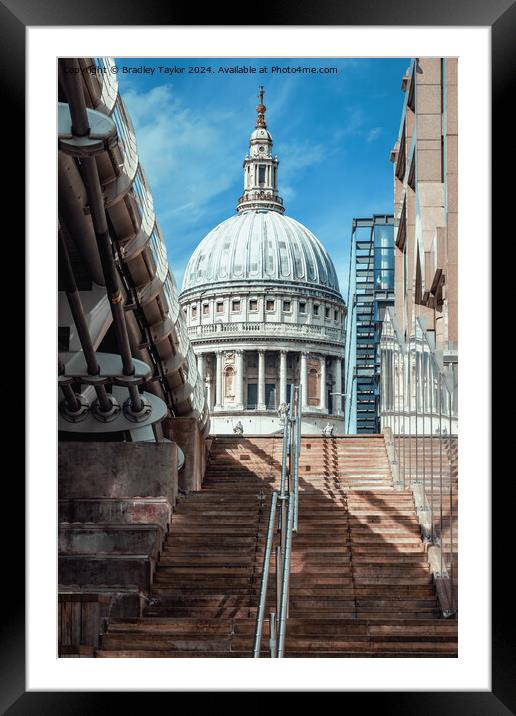 Stairs to St Paul's Cathedral, London Framed Mounted Print by Bradley Taylor