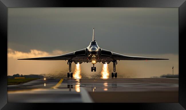 Avro Vulcan Bomber Takeoff Framed Print by T2 