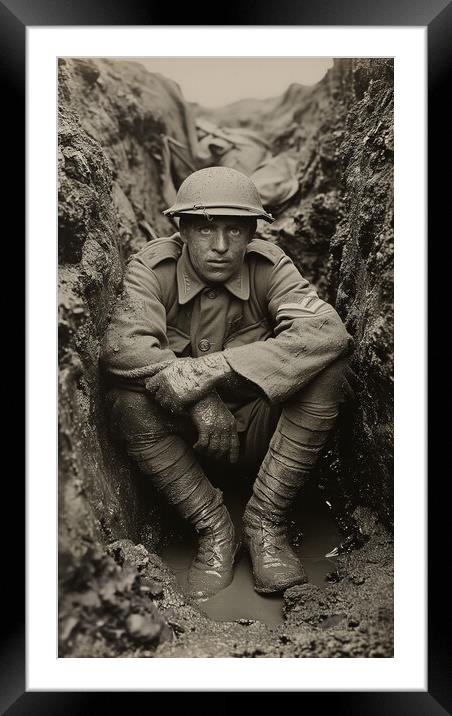 British World War 1 Trench: Euphoria and Despair Framed Mounted Print by T2 