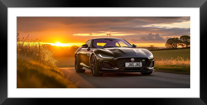 Jaguar F-Type Road Car Framed Mounted Print by T2 