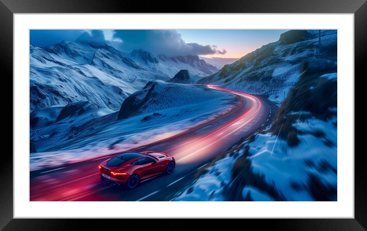 Jaguar F-Type Road Car Framed Mounted Print by T2 