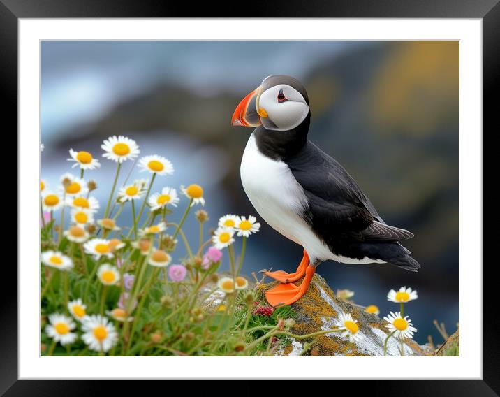 Atlantic Puffin Framed Mounted Print by T2 