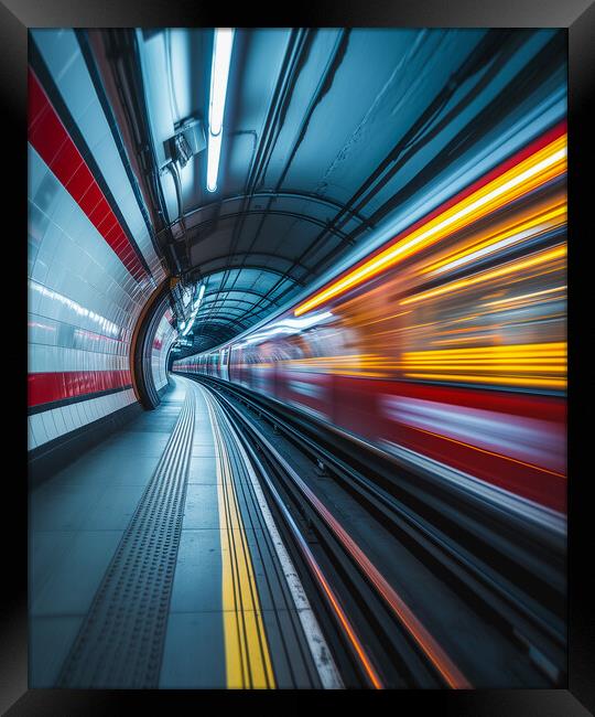 London Underground Blur Framed Print by T2 