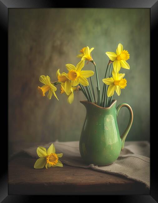 Daffodils in a Jug Framed Print by T2 