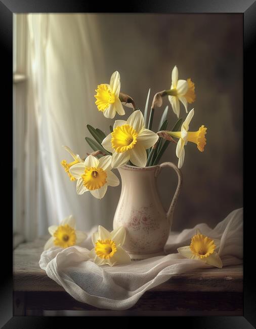 Daffodils in a Jug Framed Print by T2 