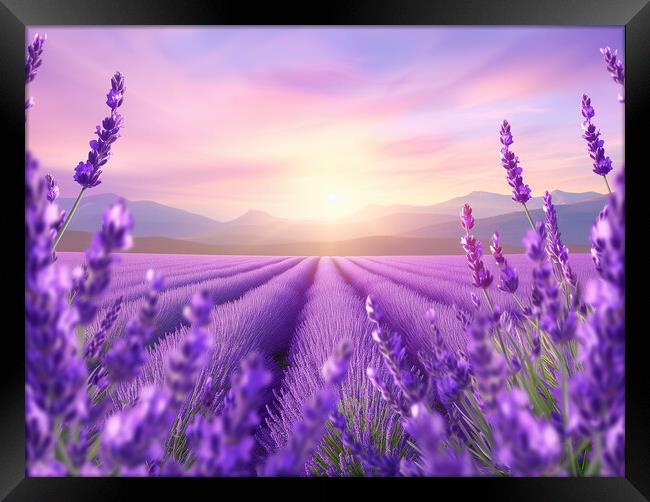 Lavender field of Dreams Framed Print by T2 