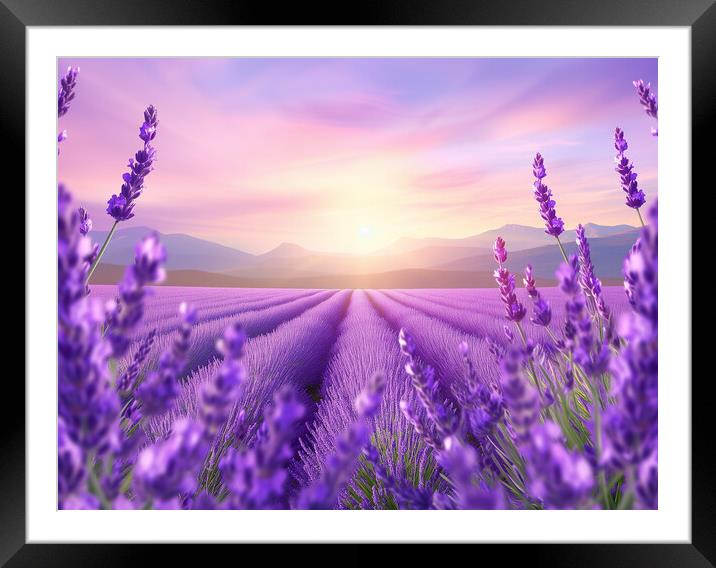 Lavender field of Dreams Framed Mounted Print by T2 