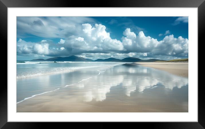 Luskentyre beach - Scottish isle of Harris Framed Mounted Print by T2 