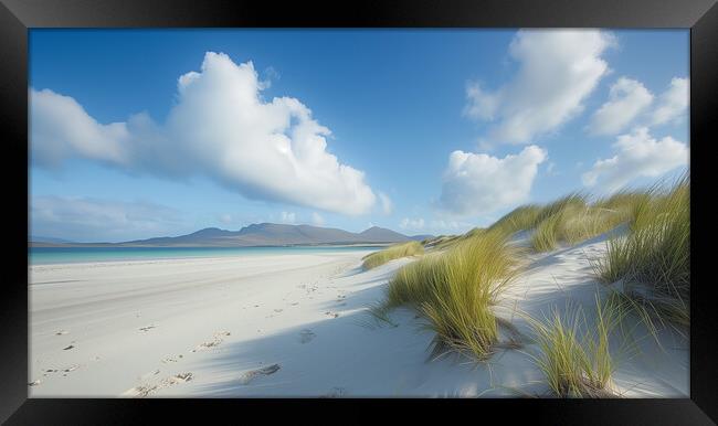 Luskentyre beach - Scottish isle of Harris Framed Print by T2 