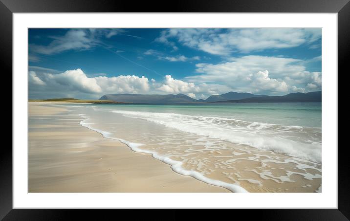 Luskentyre beach - Scottish isle of Harris Framed Mounted Print by T2 