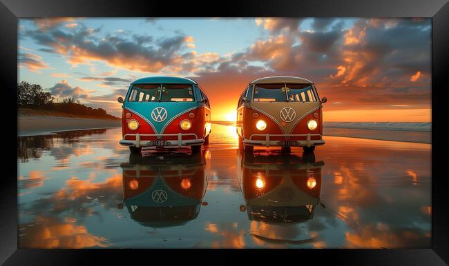 Volkswagen T2 Split Screens Framed Print by T2 