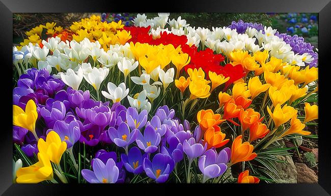 Crocus Flowers Framed Print by T2 