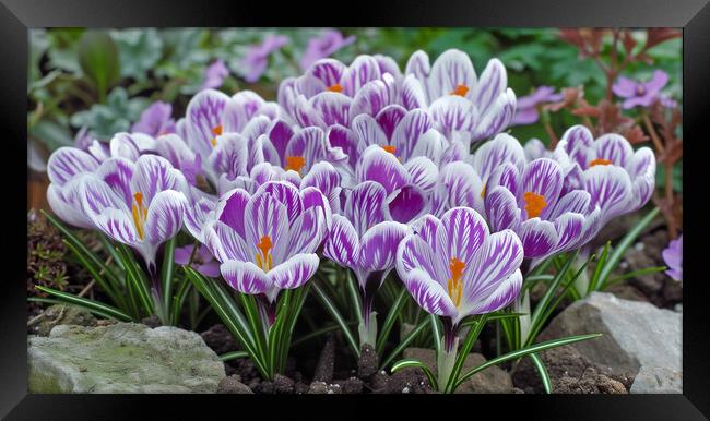 Crocus Flowers Framed Print by T2 