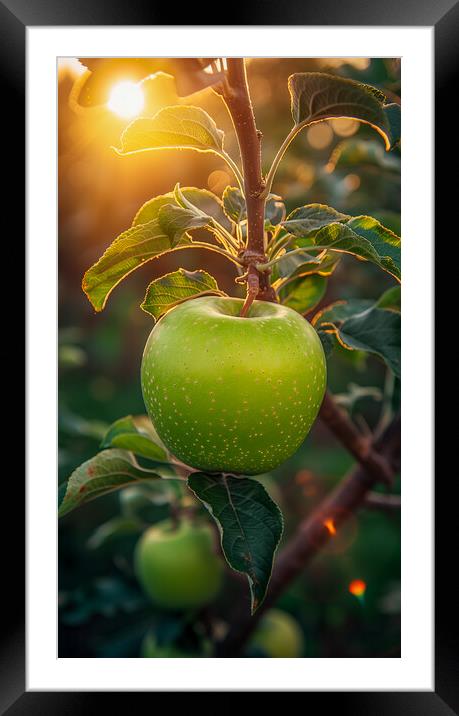 Green Apple Framed Mounted Print by T2 