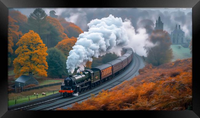 Steam Train Art Framed Print by T2 