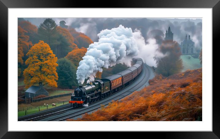 Steam Train Art Framed Mounted Print by T2 
