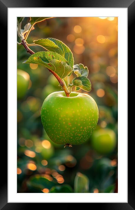 Green Apple Framed Mounted Print by T2 