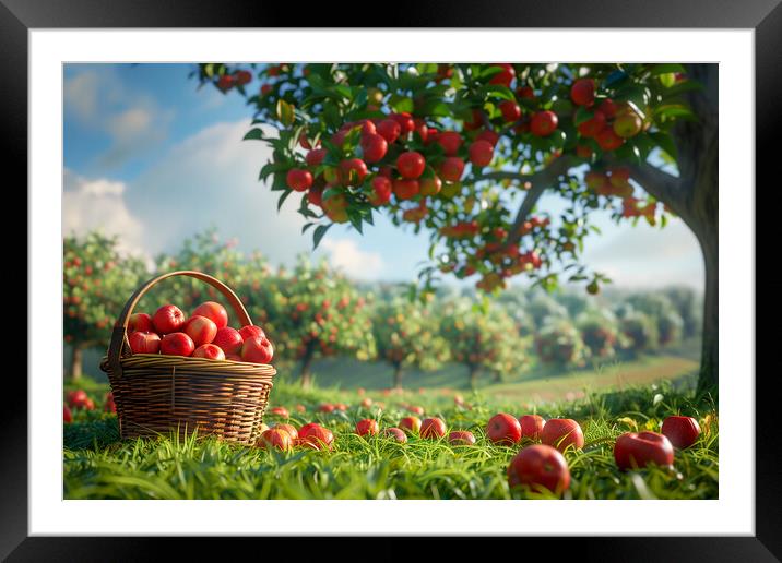 British Cider Apple Orchard Framed Mounted Print by T2 