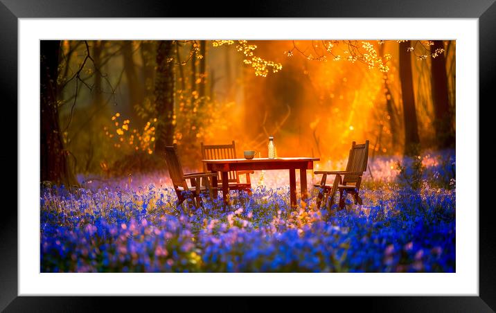 Bluebell Woods Framed Mounted Print by T2 