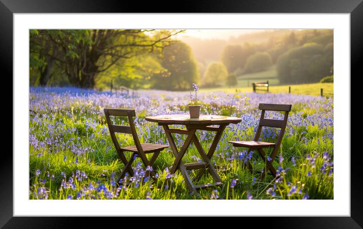 Bluebell Meadow Framed Mounted Print by T2 