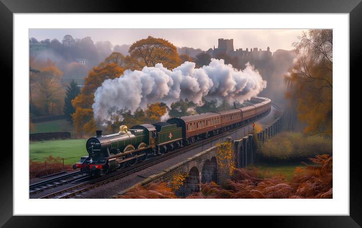 Steam Train Art Framed Mounted Print by T2 