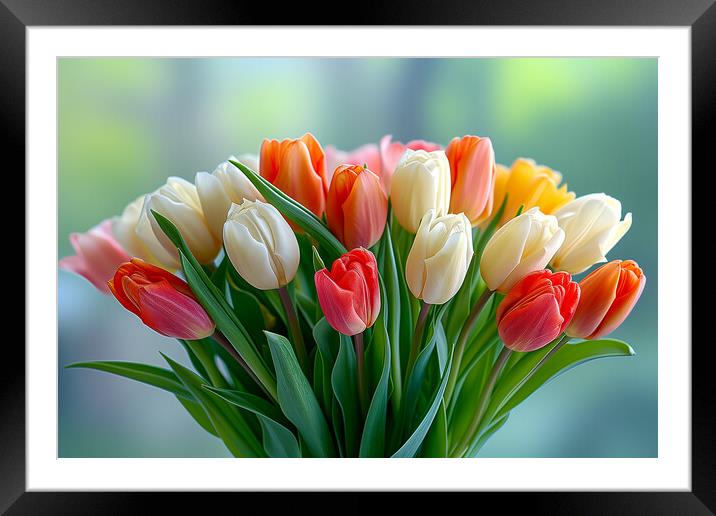 Bunch of Tulips Framed Mounted Print by T2 