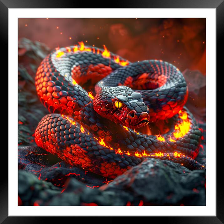 Icelandic Lava Snake Framed Mounted Print by T2 
