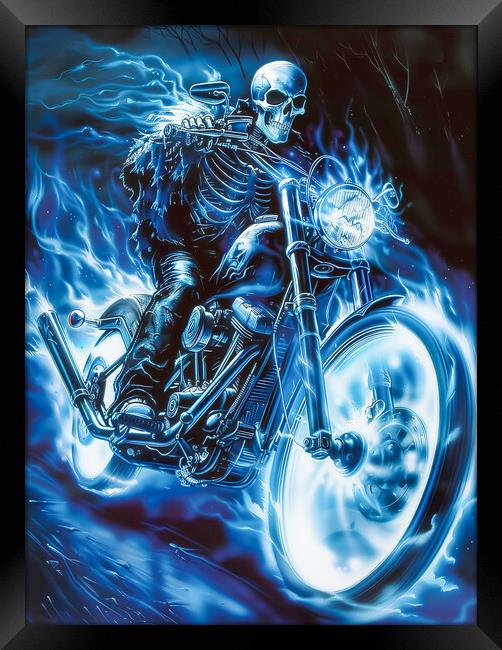 Ghost Rider Harley-Davidson Biker Art Framed Print by T2 