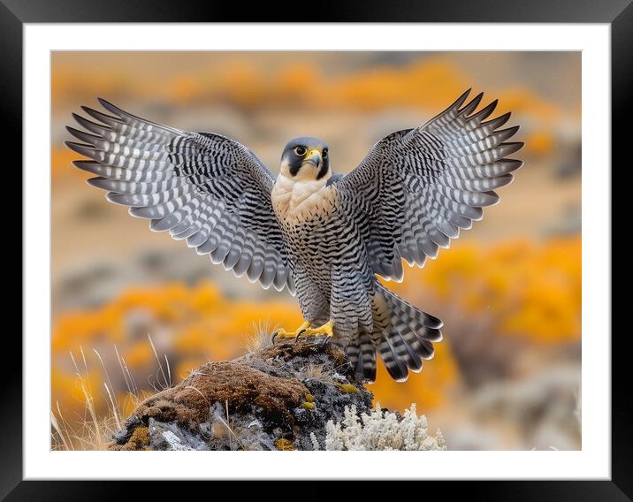 Peregrine falcon Framed Mounted Print by T2 