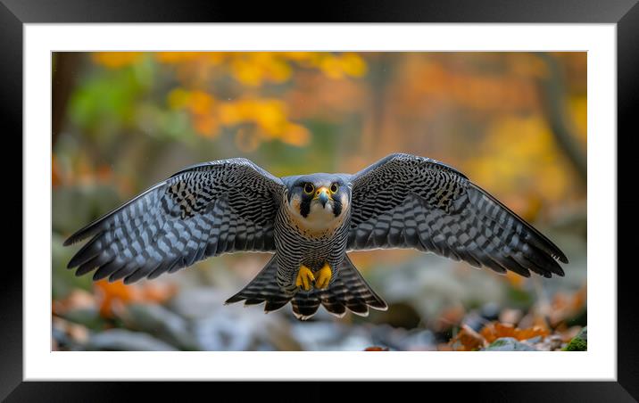 Peregrine falcon Framed Mounted Print by T2 