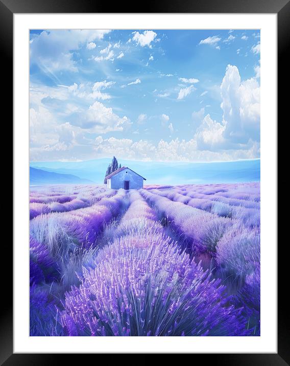 lavender Fields Provence France Framed Mounted Print by T2 