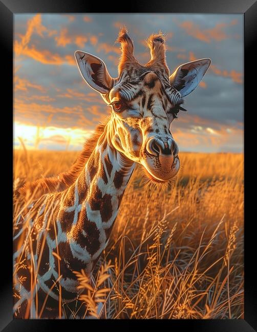 Giraffe Framed Print by T2 