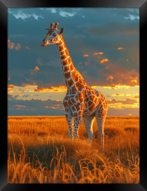 Giraffe Framed Print by T2 