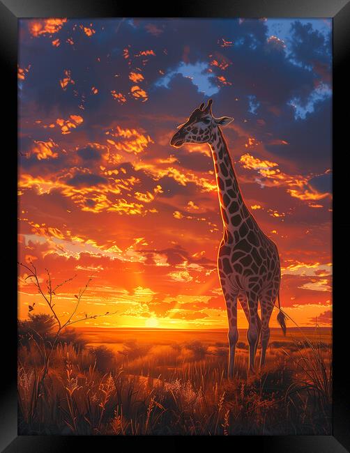 Giraffe Framed Print by T2 