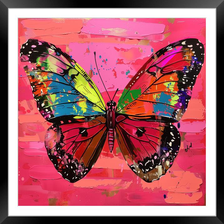 Paint explosion Butterfly Framed Mounted Print by T2 