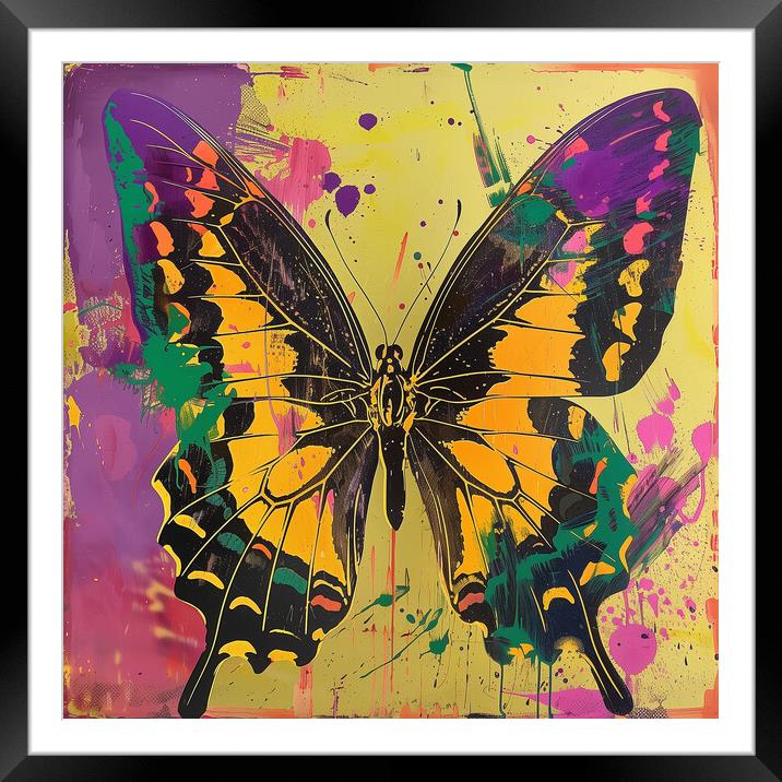 Paint explosion Butterfly Framed Mounted Print by T2 