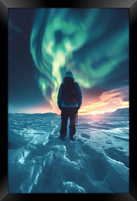 Aurora Borealis Iceland Framed Print by T2 