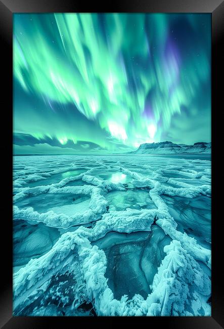 Aurora Borealis Iceland Framed Print by T2 