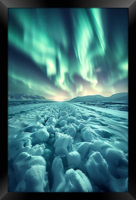 Aurora Borealis Iceland Framed Print by T2 